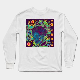 the monster of the death in butterfly bed of roses ecopop Long Sleeve T-Shirt